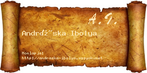 Andráska Ibolya névjegykártya